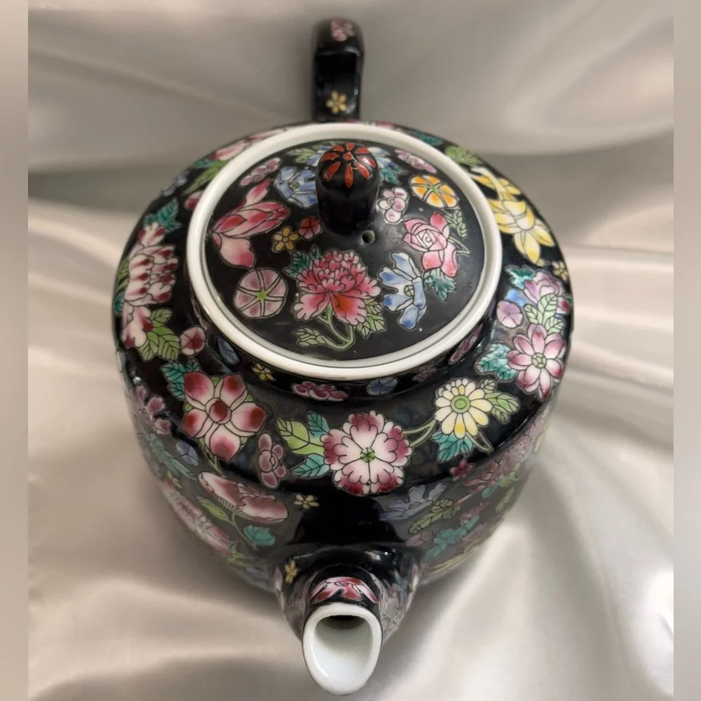 Vintage Chinese Tea Pot (flawless except few speckles INSIDE) ceramic - Picture 9 of 12